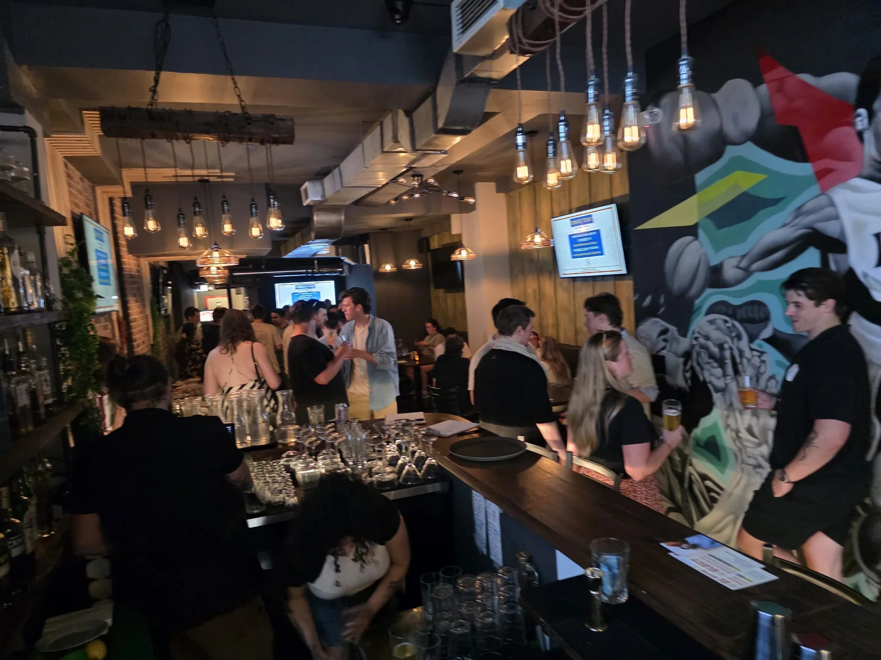 A lively crowd gathered at the Kensington Socials bar