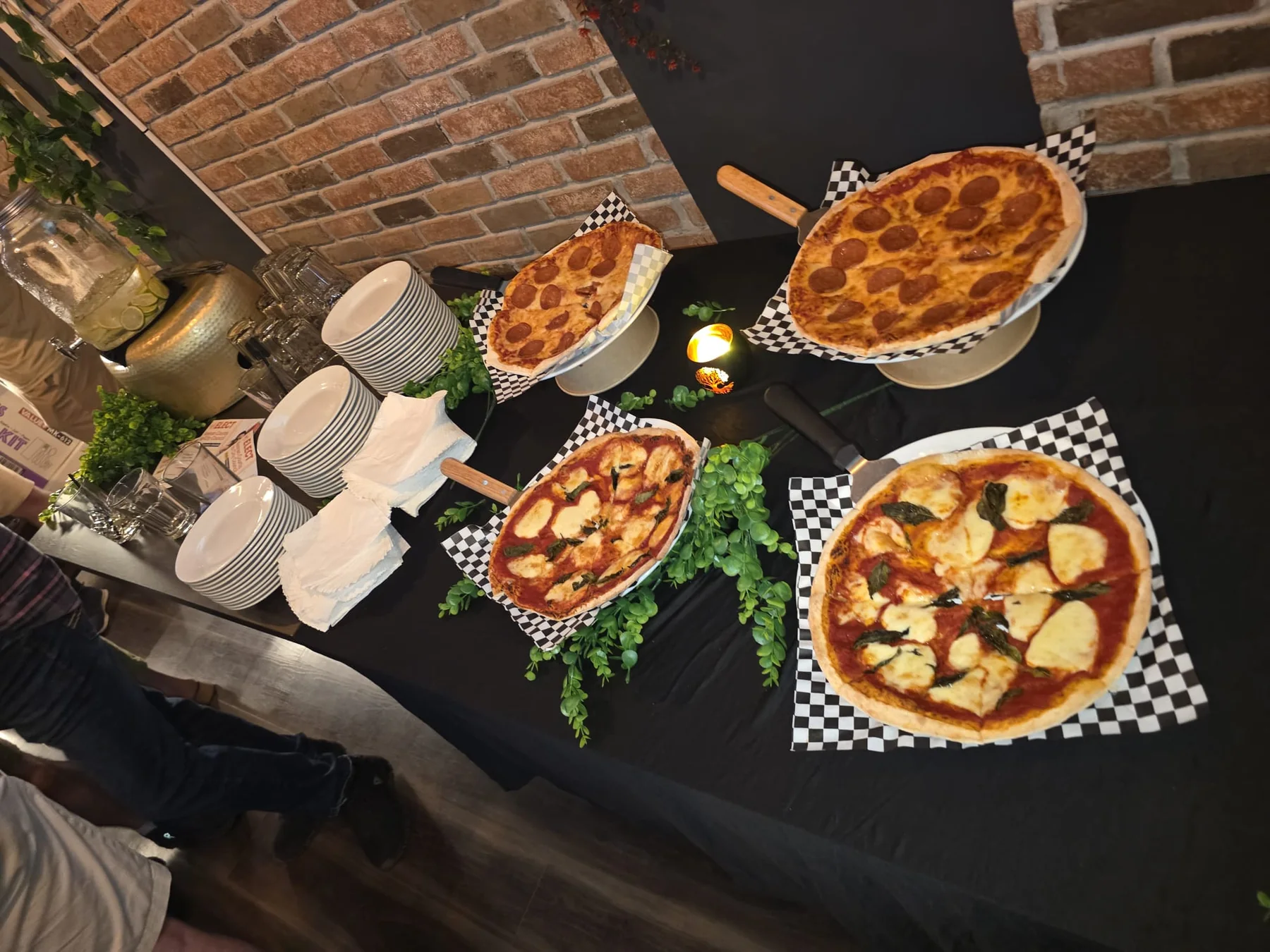 Margherita and pepperoni pizzas at Kensington Socials